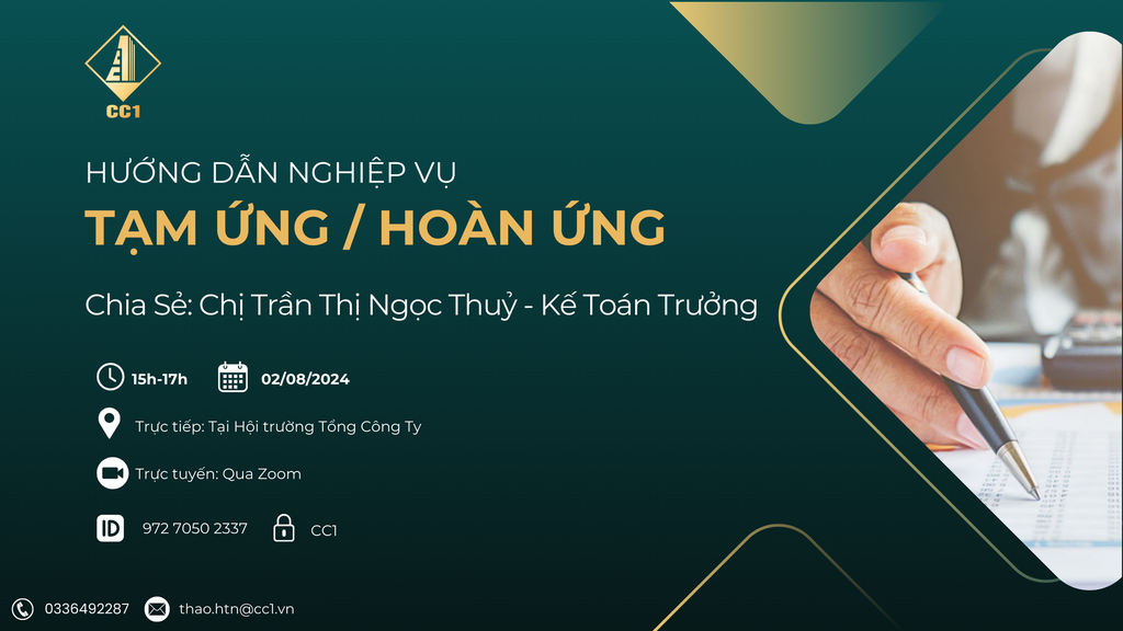 Hướng dẫn nghiệp vụ Tạm ứng_Hoàn ứng cho Ban Điều Hành